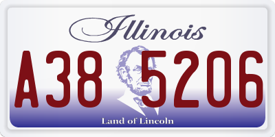 IL license plate A385206