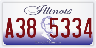 IL license plate A385334