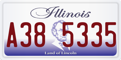 IL license plate A385335