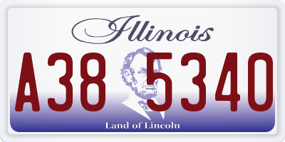 IL license plate A385340