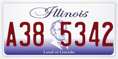 IL license plate A385342