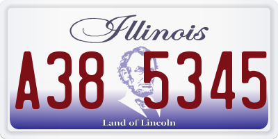 IL license plate A385345