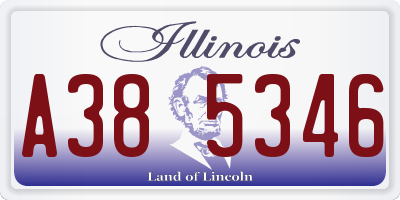 IL license plate A385346