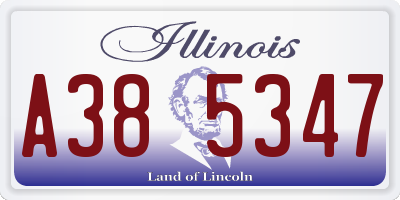 IL license plate A385347