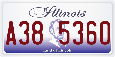 IL license plate A385360