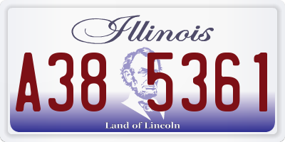 IL license plate A385361