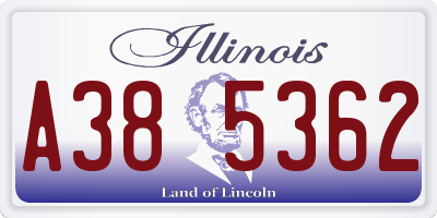 IL license plate A385362