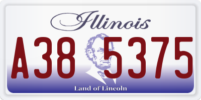 IL license plate A385375