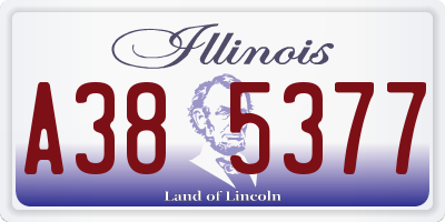 IL license plate A385377