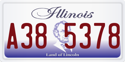 IL license plate A385378