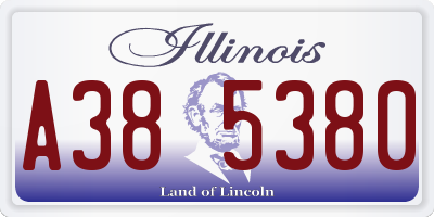 IL license plate A385380