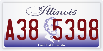 IL license plate A385398