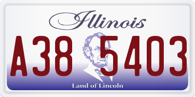 IL license plate A385403