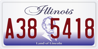 IL license plate A385418