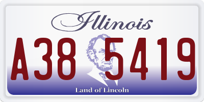 IL license plate A385419