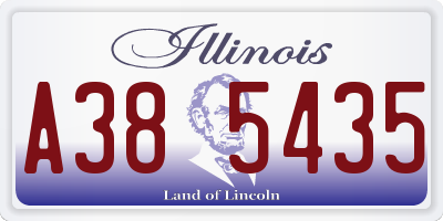 IL license plate A385435