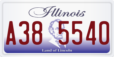 IL license plate A385540