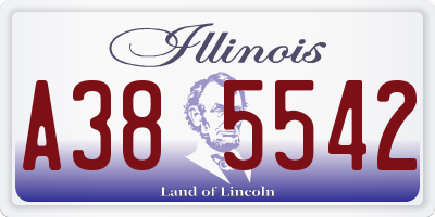 IL license plate A385542
