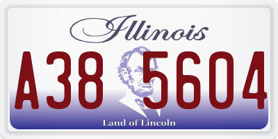 IL license plate A385604