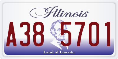 IL license plate A385701