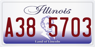 IL license plate A385703