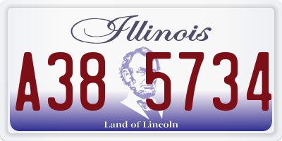 IL license plate A385734