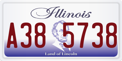 IL license plate A385738