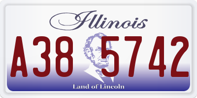 IL license plate A385742