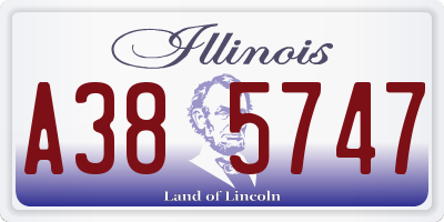 IL license plate A385747