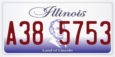 IL license plate A385753