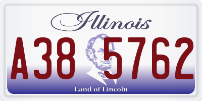 IL license plate A385762