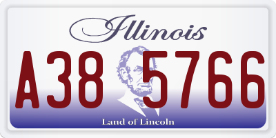 IL license plate A385766