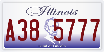 IL license plate A385777