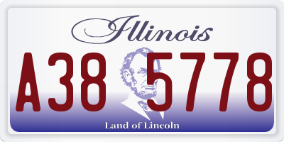 IL license plate A385778