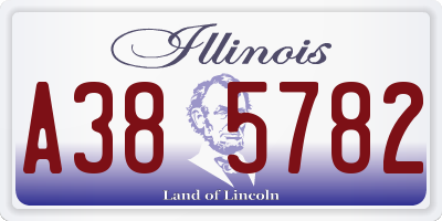 IL license plate A385782
