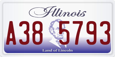 IL license plate A385793