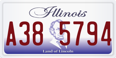 IL license plate A385794