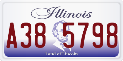 IL license plate A385798
