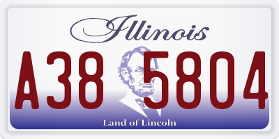 IL license plate A385804