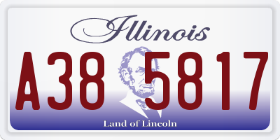 IL license plate A385817