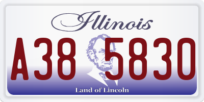 IL license plate A385830