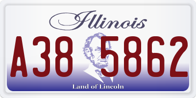 IL license plate A385862