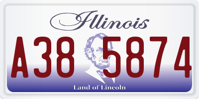 IL license plate A385874