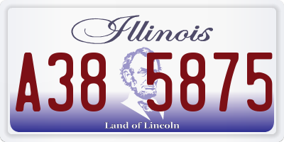 IL license plate A385875