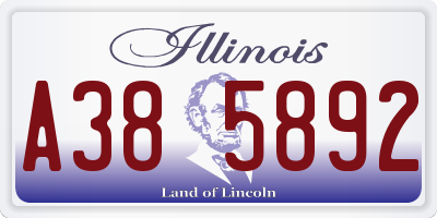 IL license plate A385892