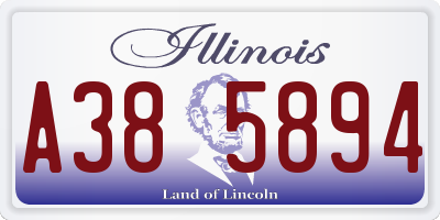 IL license plate A385894