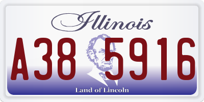 IL license plate A385916