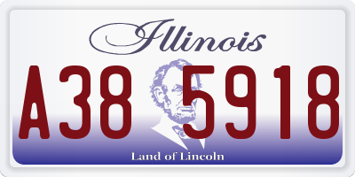 IL license plate A385918