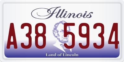 IL license plate A385934