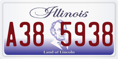 IL license plate A385938
